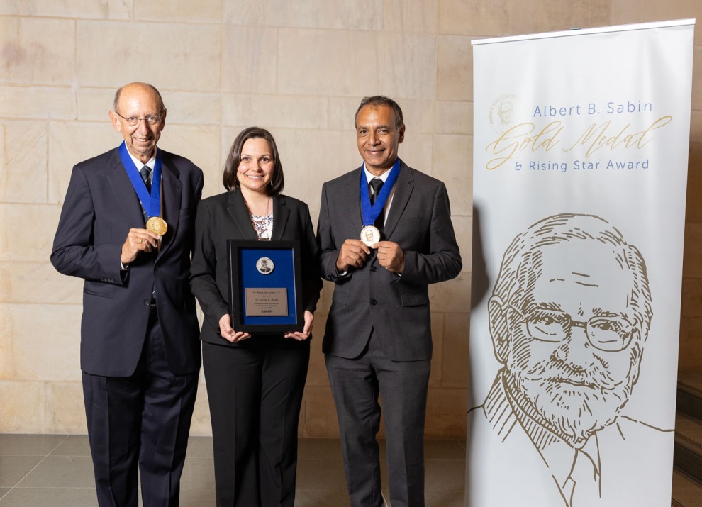 Gold Medal recipients Keith Klugman and Shabir Madhi and Rising Star recipient Nicole Basta.