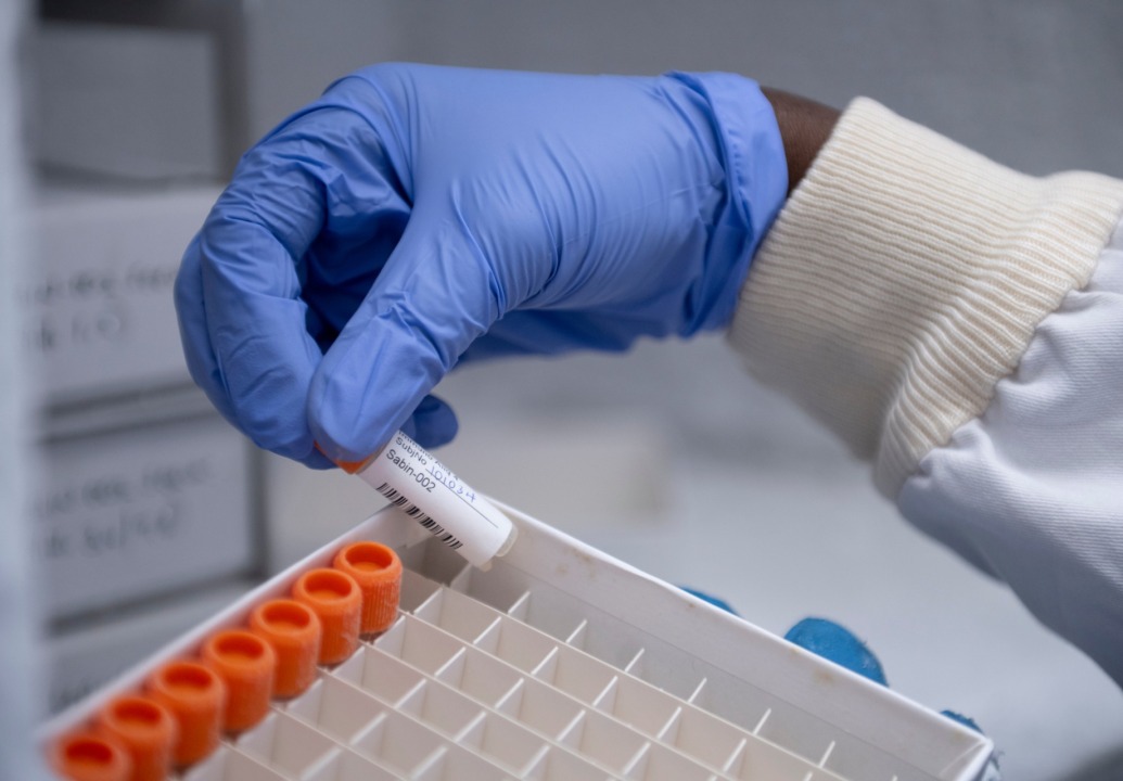 Sabin Vaccine Vial in cold storage.