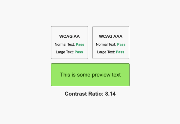 Create a color contrast checker with HTML, CSS, and JavaScript